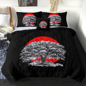Big Tree Red Sun Japanese Art SWBD5257 Comforter Set