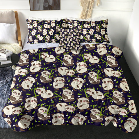 Image of Multi Cute Panda Eating SWBD5260 Comforter Set