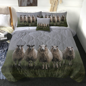 Five Standing Sheeps Dark Theme SWBD5332 Comforter Set