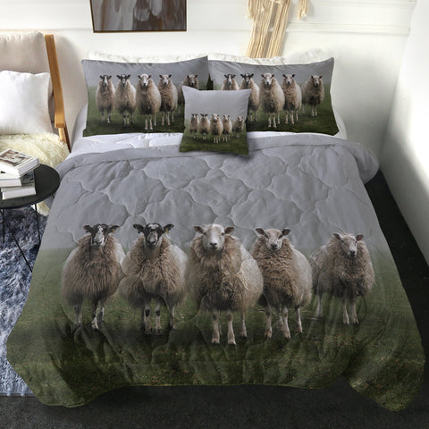Image of Five Standing Sheeps Dark Theme SWBD5332 Comforter Set