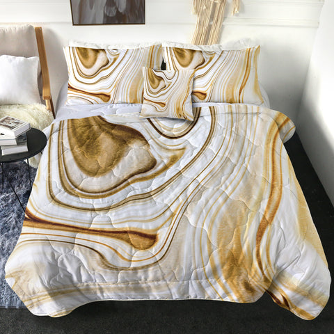 Image of Golden Brown Old Paint Splatter SWBD5342 Comforter Set
