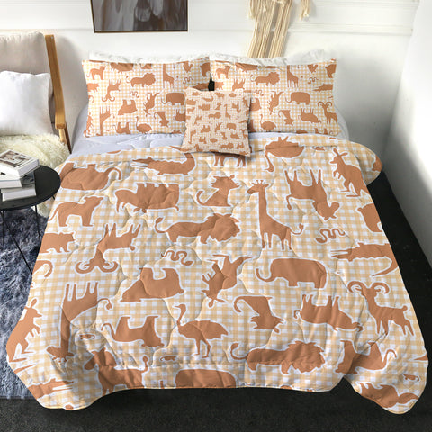 Image of Animel Orange Shadow Stripes SWBD5346 Comforter Set