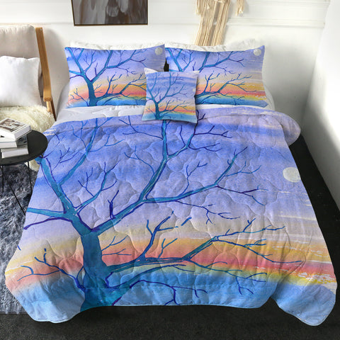 Image of Watercolor Big Tree & Rainbow Blue Theme SWBD5351 Comforter Set