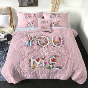 Floral You And Me Pink Theme SWBD5446 Comforter Set