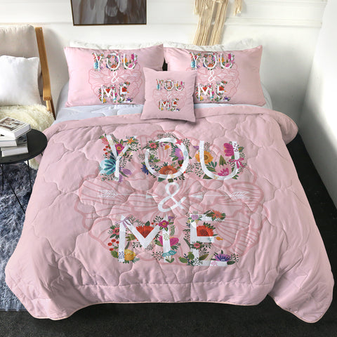 Image of Floral You And Me Pink Theme SWBD5446 Comforter Set
