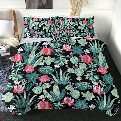 Image of Cute Cactus Flowers SWBD5458 Comforter Set