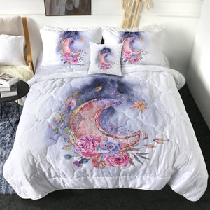 Watercolor Flowers And Moon SWBD5465 Comforter Set