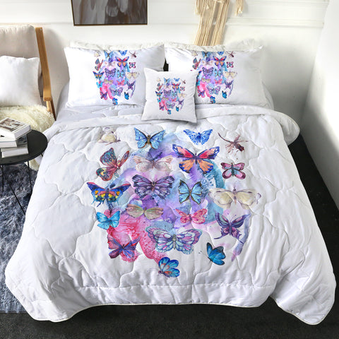 Image of Pink & Purple Butterflies SWBD5466 Comforter Set