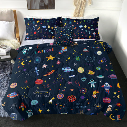 Image of Cute Colorful Tiny Universe Draw SWBD5467 Comforter Set