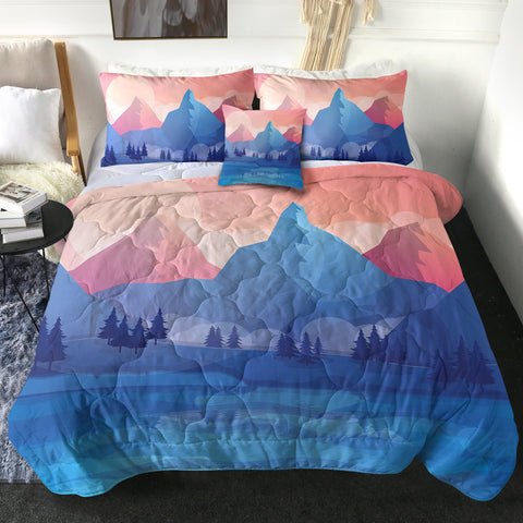 Image of Pastel Colorful Landscape Illustration SWBD5481 Comforter Set