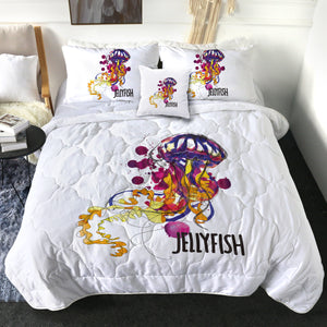Dark Purple Watercolor Brush Jellyfish SWBD5483 Comforter Set