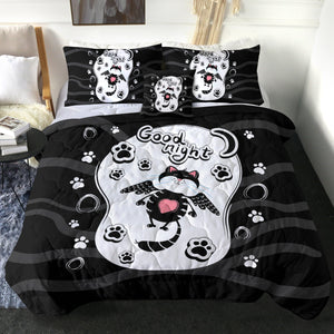 Good Night Lovely Cat Black Theme SWBD5484 Comforter Set