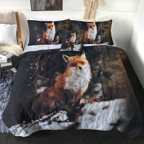 Image of Lovely Little Fox In Forest Blur SWBD5488 Comforter Set