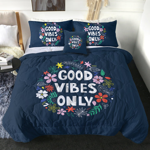 Image of Floral Good Vibes Only SWBD5489 Comforter Set
