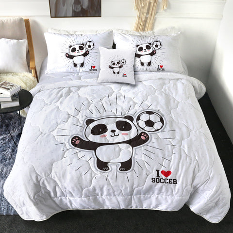 Image of Cute Little Panda I Love Soccer SWBD5491 Comforter Set