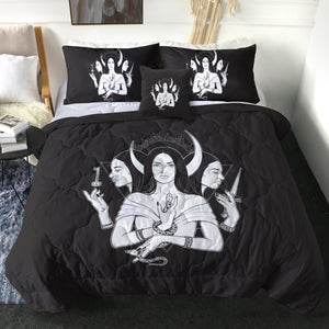 B&W 3-side Of Witch SWBD5496 Comforter Set