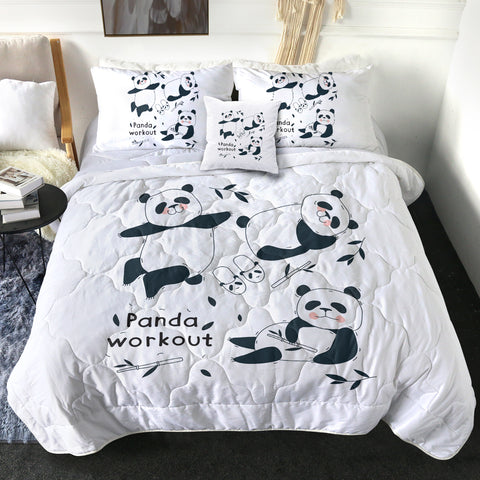 Image of Cute Panda Work Out SWBD5500 Comforter Set