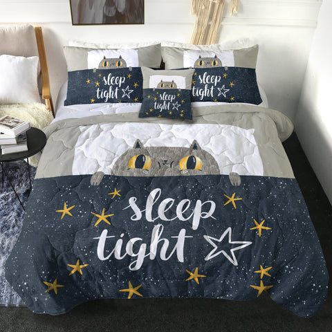Image of Cute Grey Cat Sleep Tight SWBD5501 Comforter Set