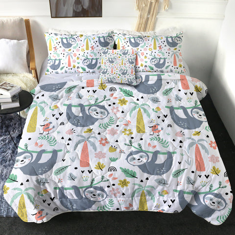 Image of Cute Sloth Colorful Theme SWBD5503 Comforter Set