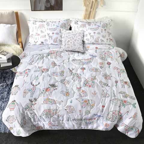 Image of Collection Of Pastel Mandala Animals SWBD5609 Comforter Set