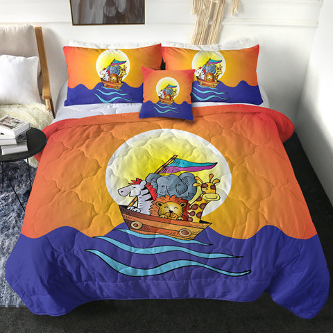 Image of Animals On Boat Under The Sun SWBD5613 Comforter Set