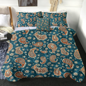 Vintage Brown & Green Bandana Pattern SWBD5617 Comforter Set