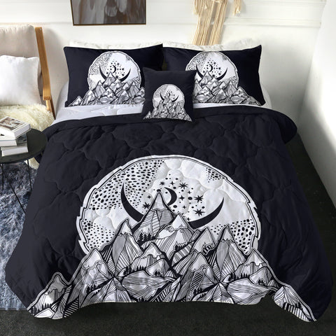 Image of B&W Sunset Forest & Mountain SWBD5618 Comforter Set