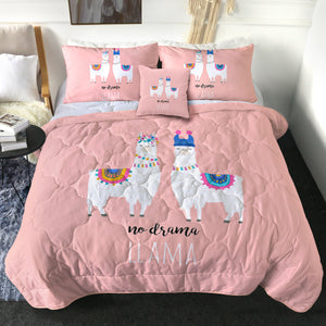 Cute Pastel Couple Llama - No Drama SWBD5620 Comforter Set