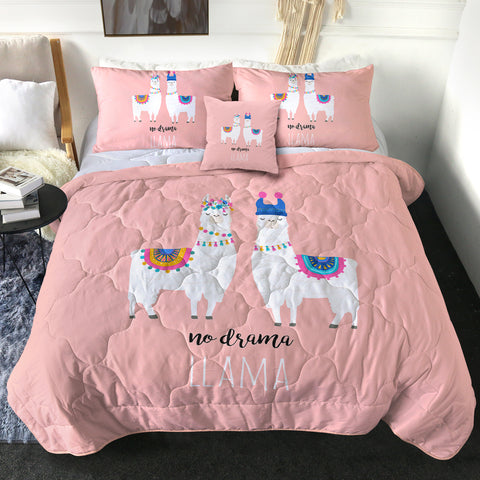 Image of Cute Pastel Couple Llama - No Drama SWBD5620 Comforter Set