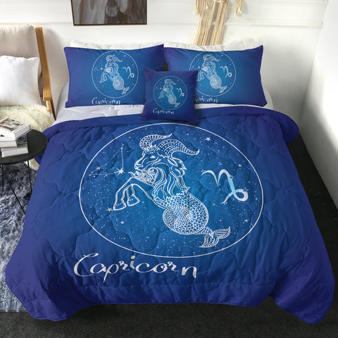 Image of Capricorn Sign Blue Theme SWBD6113 Comforter Set