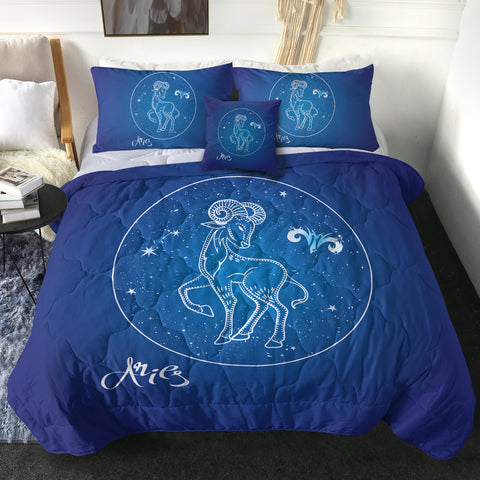 Image of Aries Sign Blue Theme SWBD6114 Comforter Set