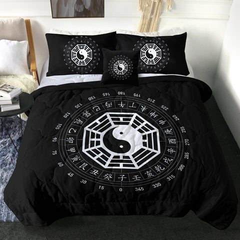 Image of B&W Yin Yang Zodiac Sign SWBD6120 Comforter Set