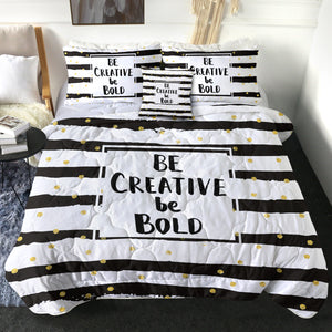 B&W Be Creative Be Bold Typo Star Stripes SWBD6133 Comforter Set