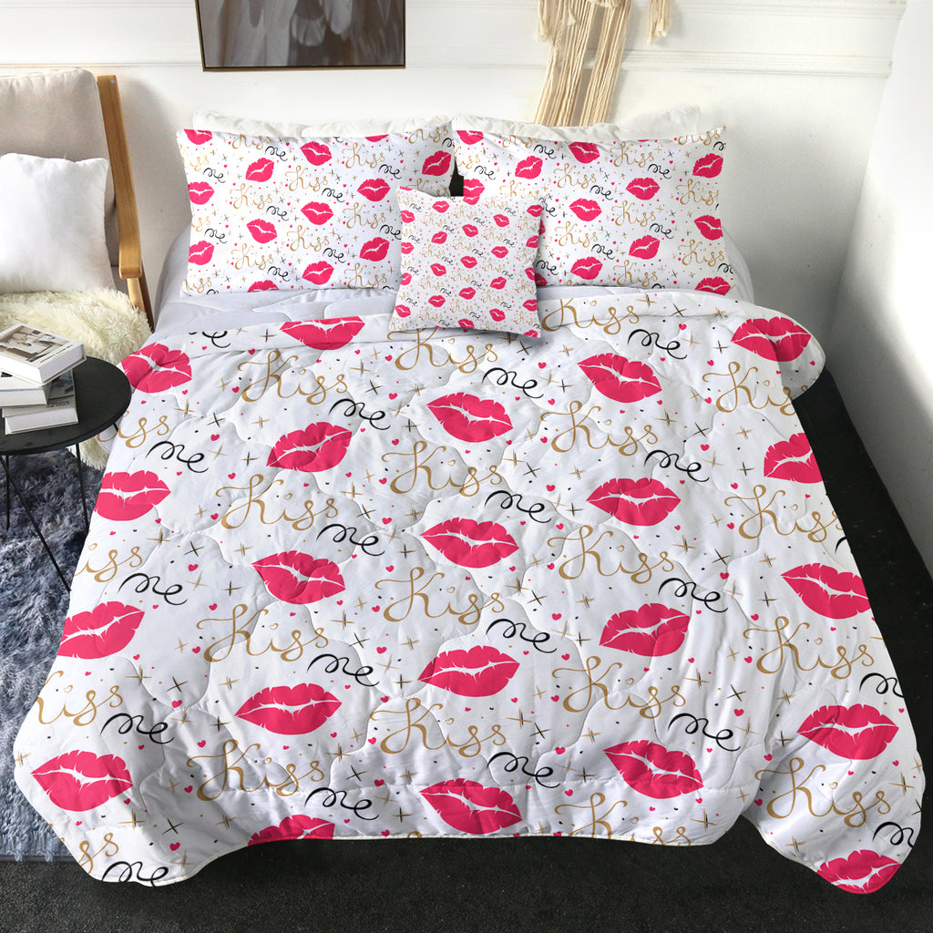 Kiss Me Pink Lips SWBD6134 Comforter Set