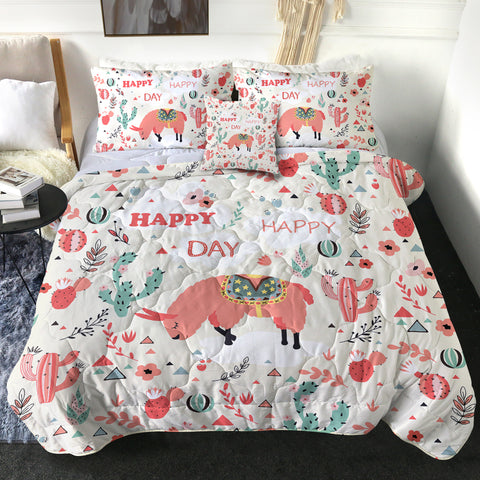 Image of Happy Day Pink Llama SWBD6198 Comforter Set