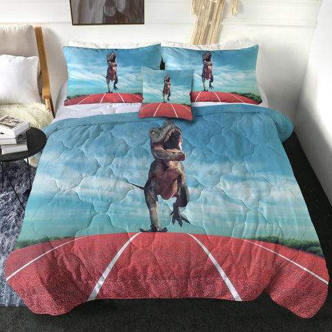 Image of T-Rex Running On The Track SWBD6206 Comforter Set