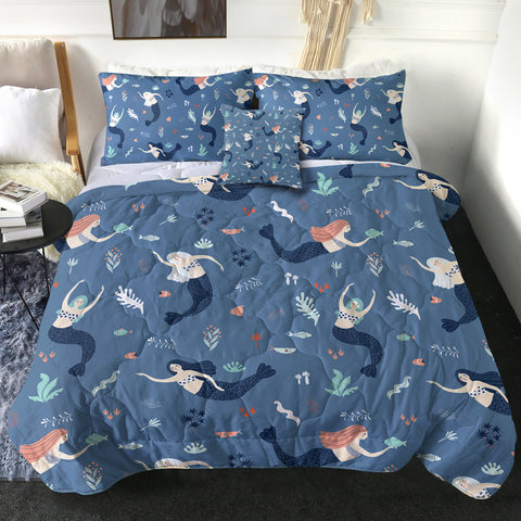 Cute Mermaid Collection Blue Theme SWBD6208 Comforter Set