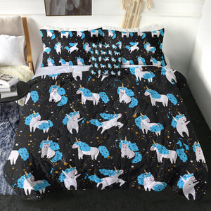 Galaxy Blue Hair Unicorn Collection SWBD6218 Comforter Set