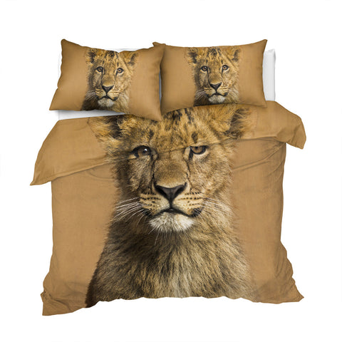 Image of 3D Lion Cub Mugshot Bedding Set - Beddingify