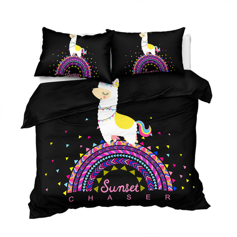 Image of Sunset Chaser Llama Bedding Set - Beddingify