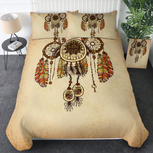 Three Beige Dreamcatchers SWBJ3340 Bedding Set