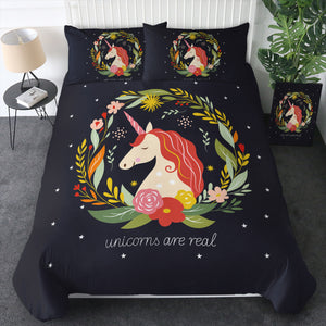 Colorful Floral Unicorn Are Real SWBJ3378 Bedding Set