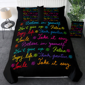 Colorful Believe In Yourself Text SWBJ3387 Bedding Set