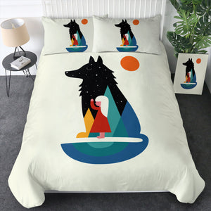 Girl in Wolf Illustration SWBJ3482 Bedding Set