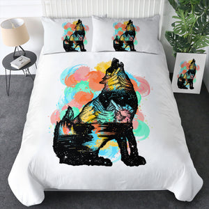 Colorful Spray Wolf SWBJ3584 Bedding Set