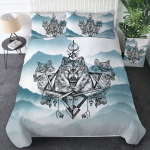 Three Wolf Dreamcatcher SWBJ3598 Bedding Set