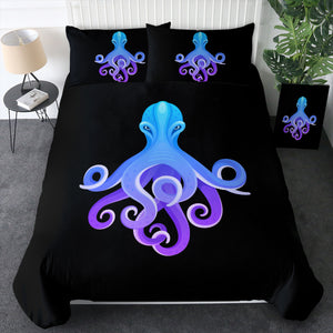 Gradient Blue&Purple Angry Octopus SWBJ3687 Bedding Set