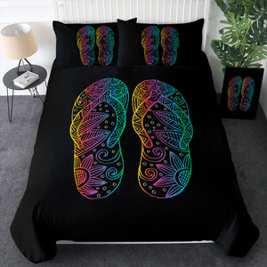 Colorful Floral Shoes Print  SWBJ3737 Bedding Set