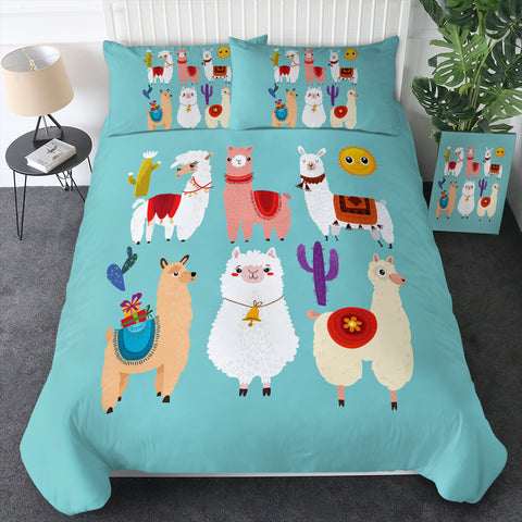 Cute Cartoon Alpacas SWBJ3741 Bedding Set
