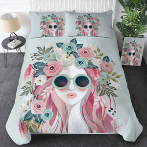 Pretty Floral Girl Illustration SWBJ3748  Bedding Set